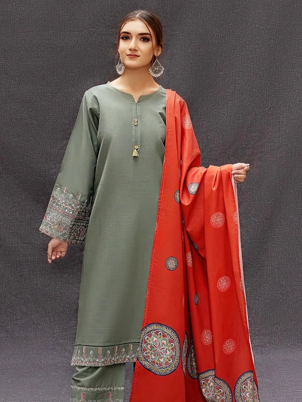 URGE 3PC Dhanak Embroidered 75-IN