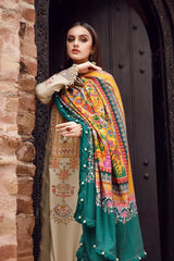 MARIA.B -3PC EMBROIDERED DHANAK DRESS WITH DHANAK WOOL SHAWL- IN-139