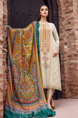 MARIA.B -3PC EMBROIDERED DHANAK DRESS WITH DHANAK WOOL SHAWL- IN-139