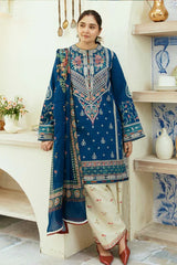 Zara ShahJahan Dhanak 3PC Embroidered A0414