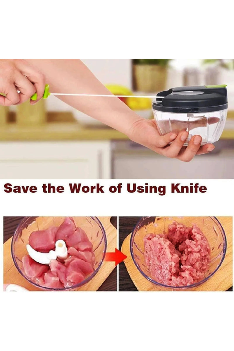 Multifunctional Hande Vegetabl, fruit & meat Chopper, Durable Hand Pull String Chopper and Heat Resistant