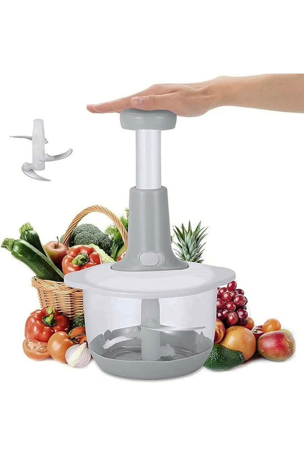 Double Blade Hand Push Chopper, Meat Mincer, Fruits And Vegetable Grinder