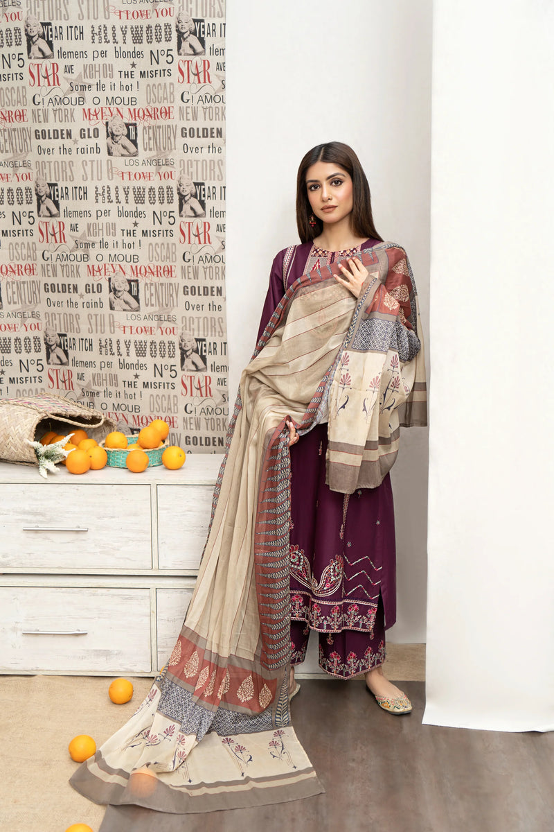 URGE Dhanak 3PC Embroidered Q0468