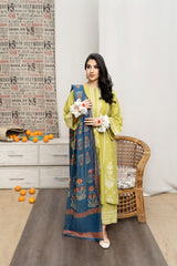 Urge 3pc Dhanak Embroidered 80-IN