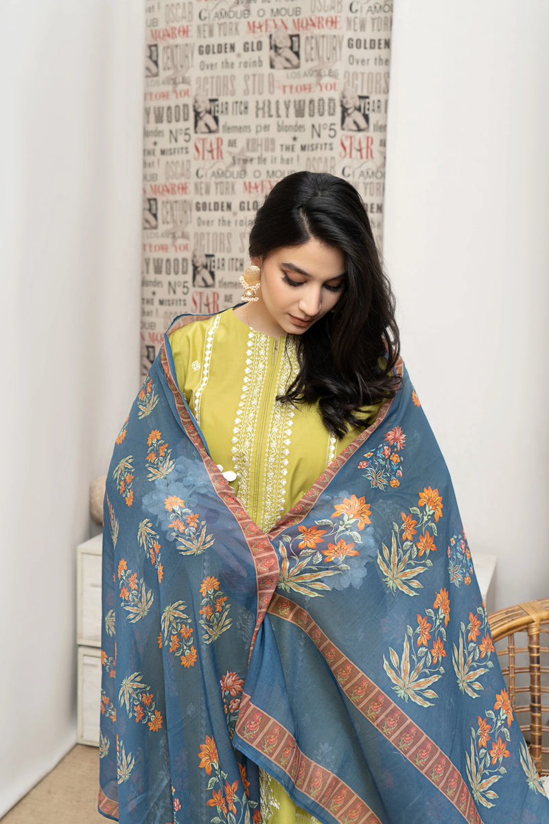 Urge 3pc Dhanak Embroidered 80-IN